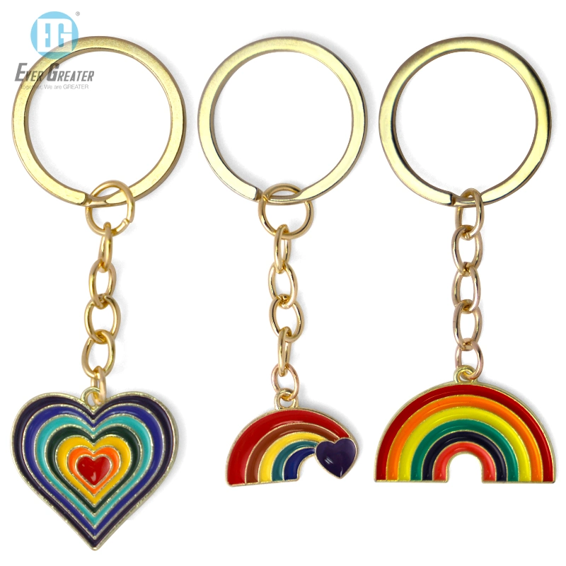 Пользовательские цепочки ключей изящный металлический Keychains эмаль