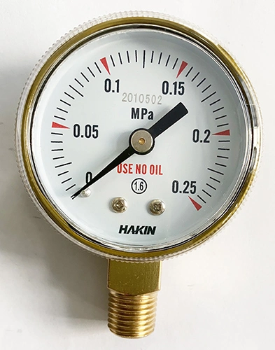 Pressure Gauge for Co Carbon Monoxide with Bottom Lower Mount Radial Connected for Gas Regulator / Pipes / Pumps Vacuum Equipment