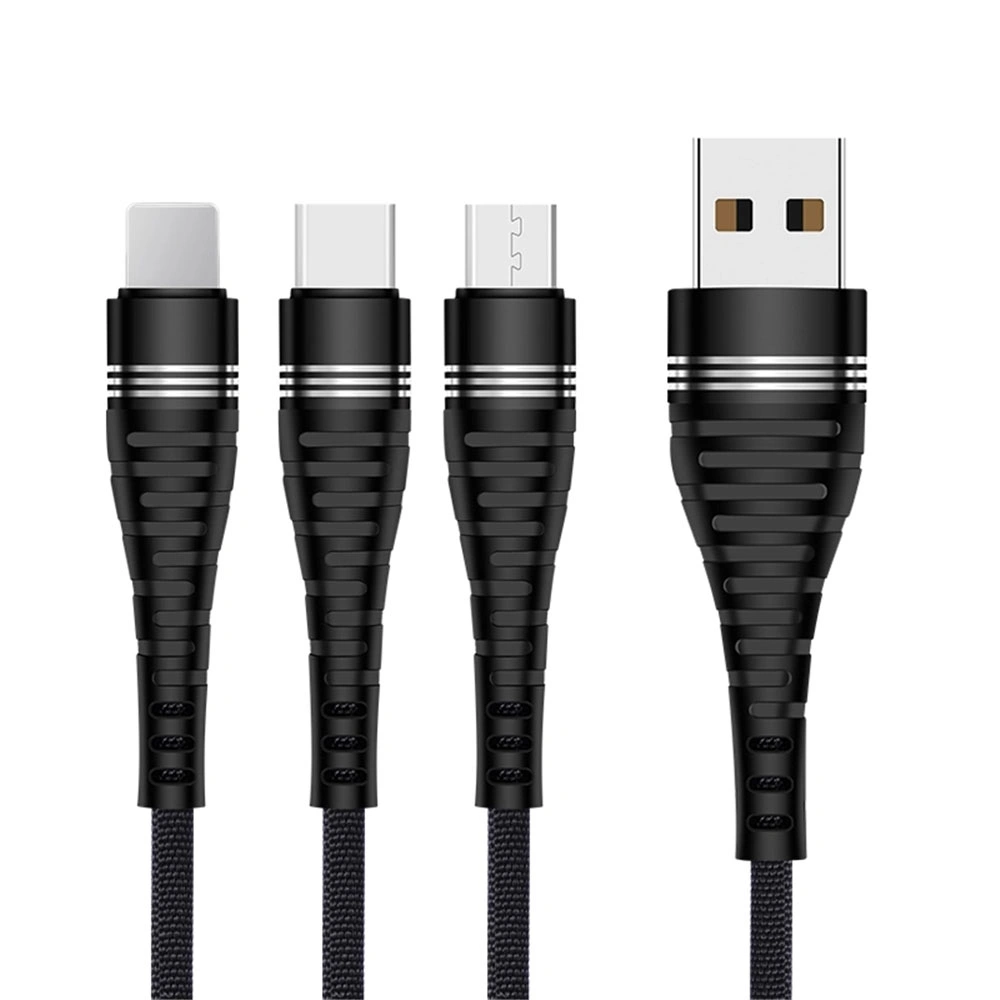 Rt-Mc58 Data Charging 3 in 1 USB Cable for iPhone Android Type C