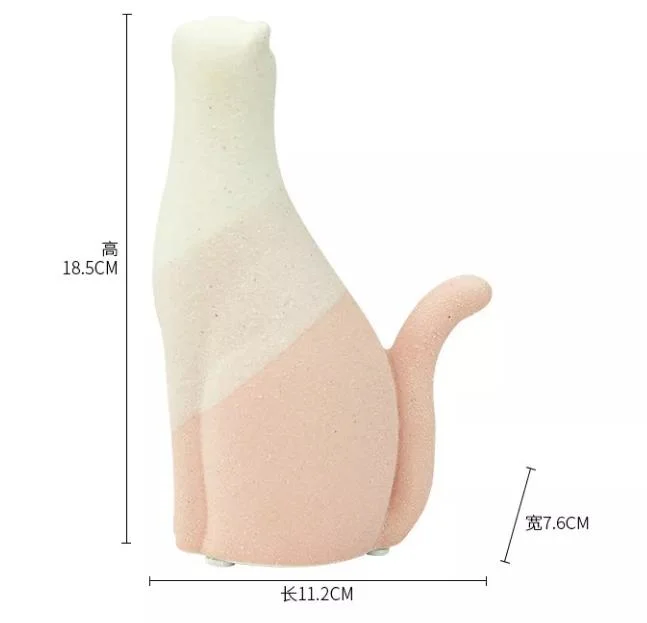 New Home Indoor Accessories Smart Cat Animal Decoration Living Room Ceramic Crafts Wedding House Gift Accessories