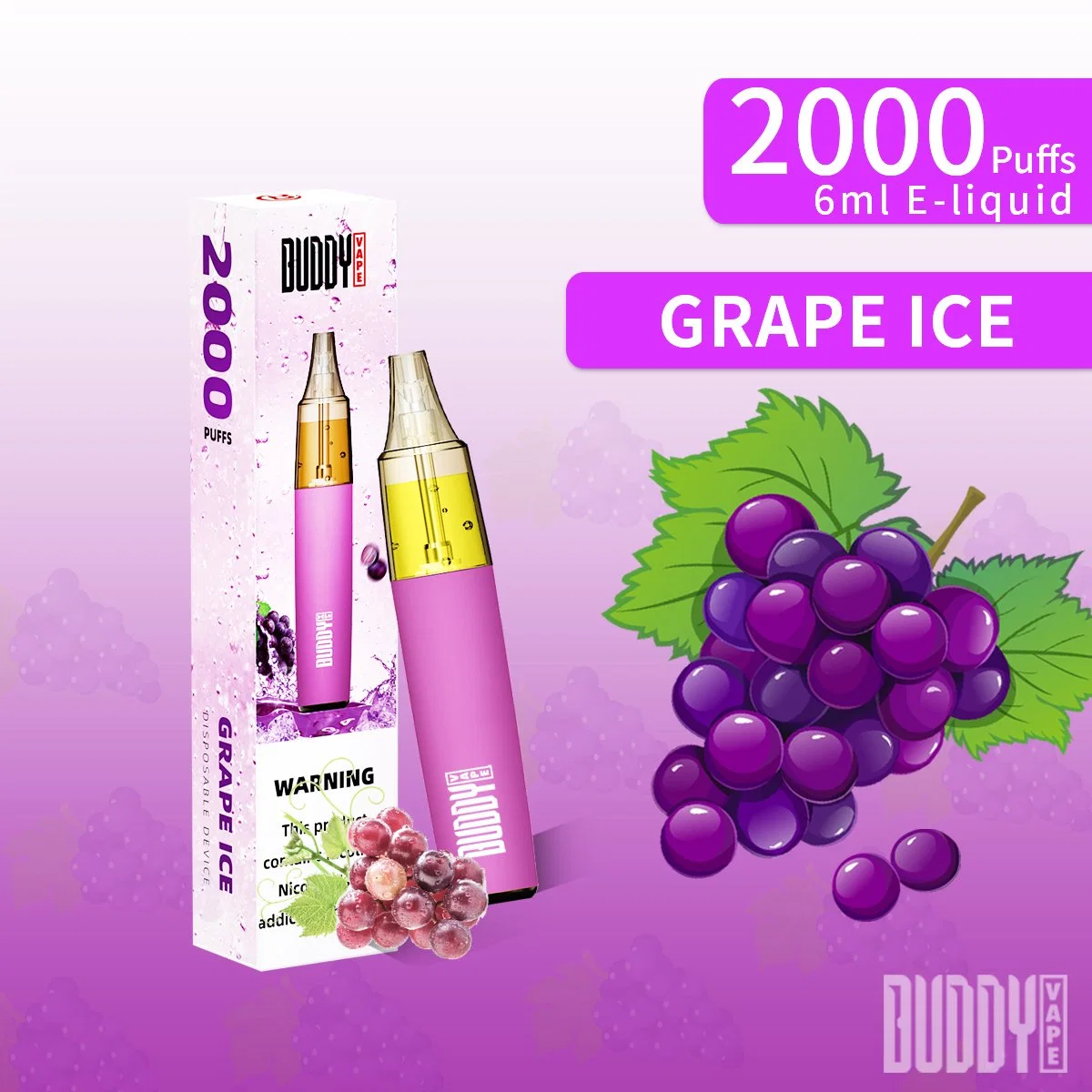 Buddy VAPE 6ml 2000 Puffs lápiz electrónico desechable Ecigarrillo VAPE Nuevo producto del dispositivo