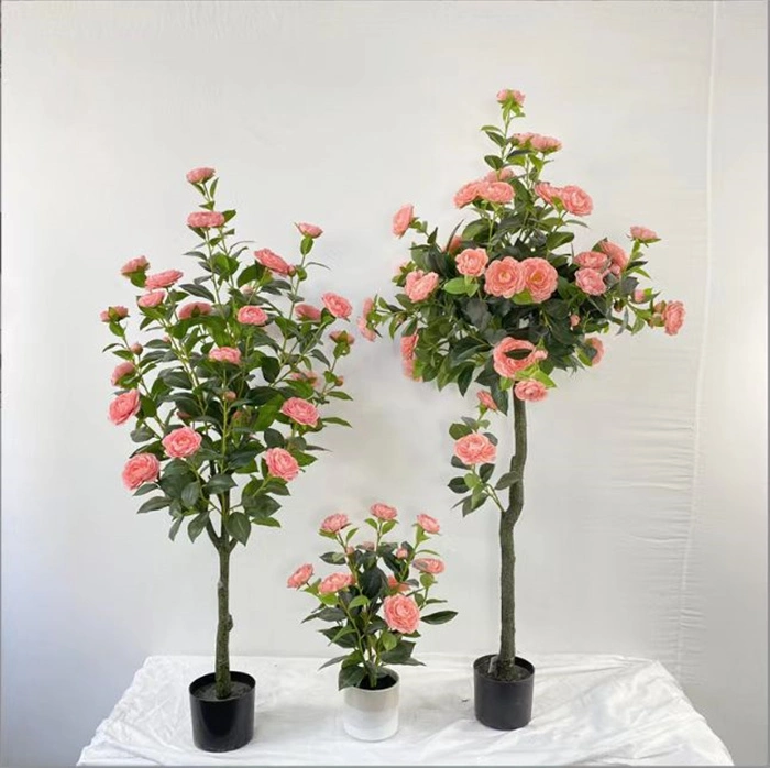 En macetas de plástico de la planta artificial Topiary Faux Flowertree Bonsai para decoración