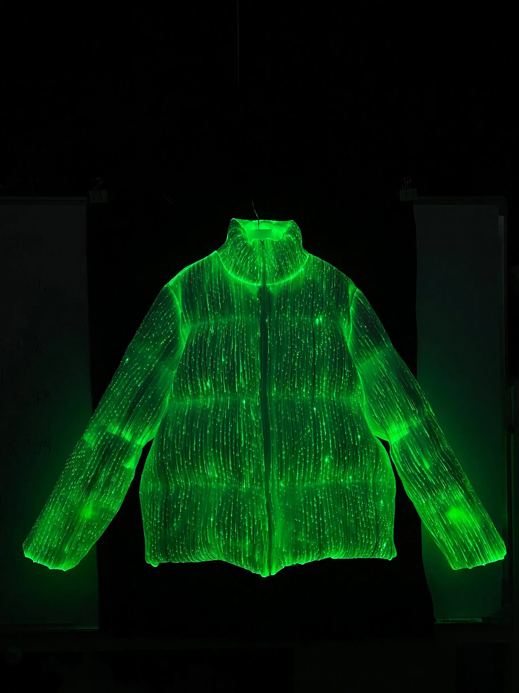 Light up Warm Luminous Fiber Optic Down Jacket Coats for Winter