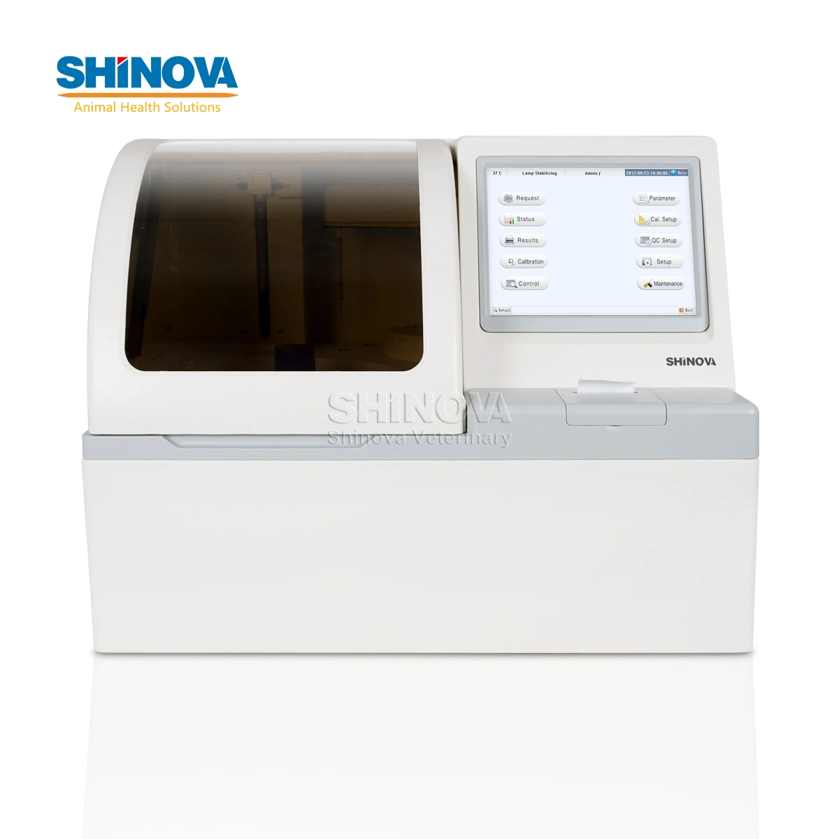 Shinova Multi-Language (لغة متعددة) بشكل كامل محلل الكيمياء تحليل الدم معدات اختبار الدم Vet معدات مختبر محلل الكيمياء الحيوية لاستخدام المستشفى البيطري