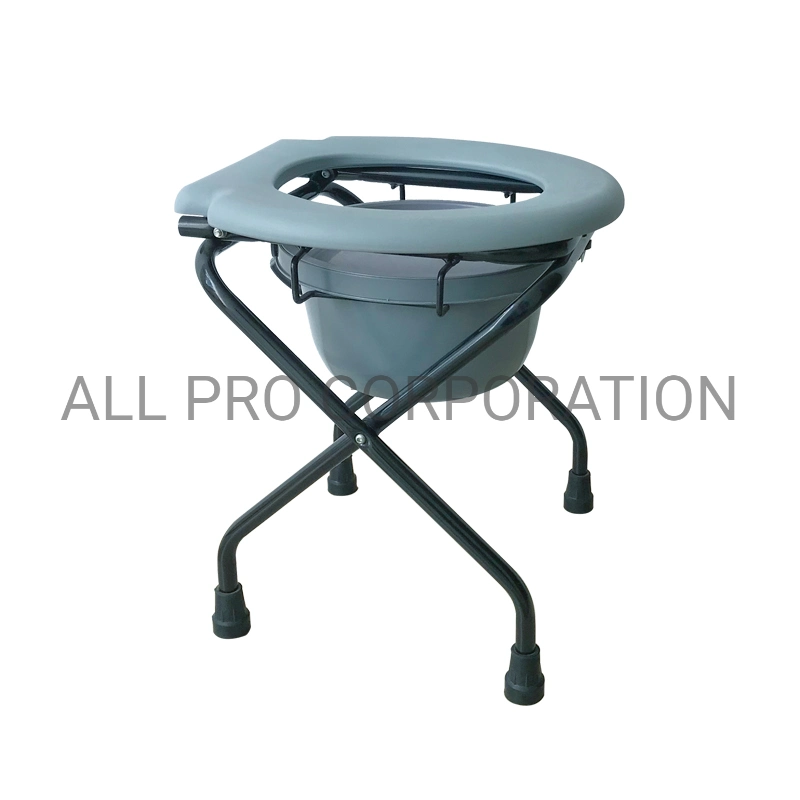 Folding Lightweight Portable Commode Toilet Chair for Hospital