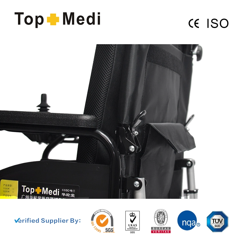 Manual Reclining Backrest 80 Degrees Folding Power Electric Wheelchair for Handicapped