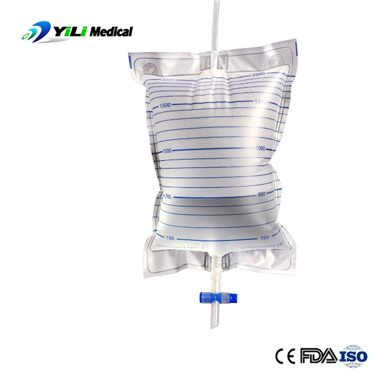 2000ml Disposable Adult Urine Drainage Bag with Cross Valve