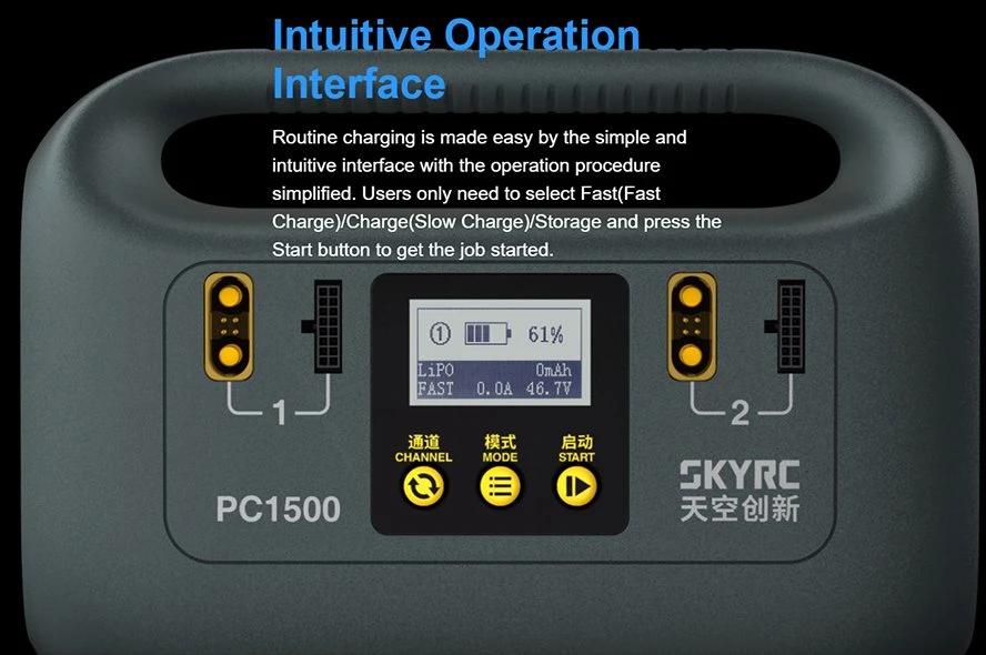 Skyrc PC1500 25A 12/14s 1500W Charger with Built-Industry Can Bus Communication for Smart Battery Lithium Battery