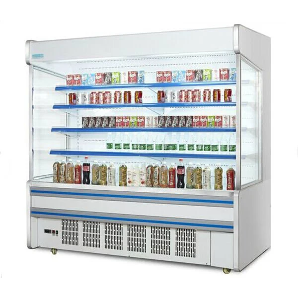 Supermarket Open Front Fruit Drink Display Case Cooler