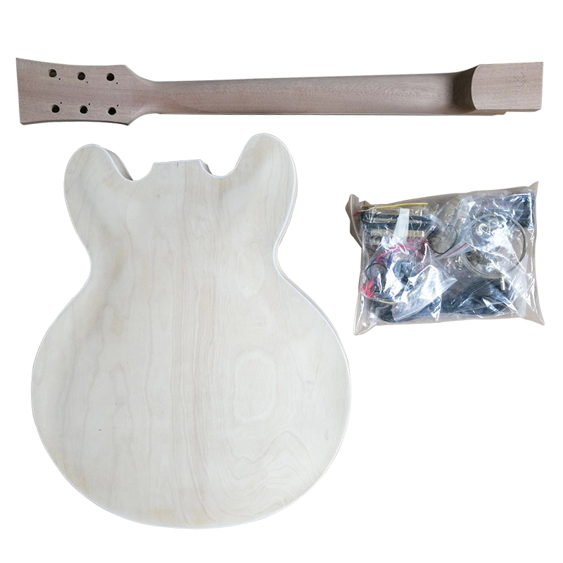 Suministro de marcas Aiersi OEM Custom Cuerpo de caoba maciza Kit de bricolaje Guitarra eléctrica