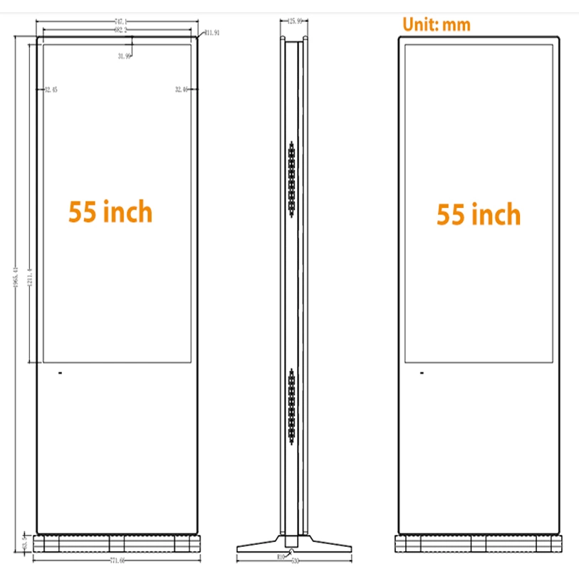 Netoptouch-Floor Standing All in One Double Sides Display Touch Screen Advertising Kiosk Player