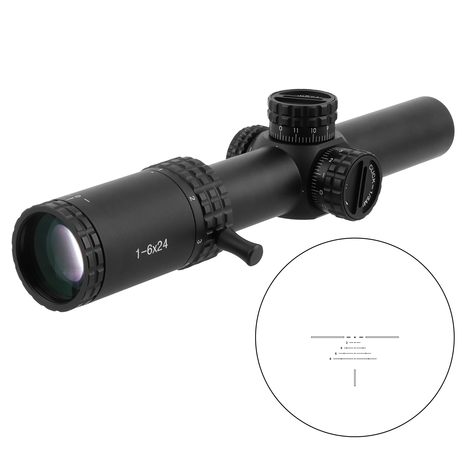 Mzj Tactical Aluminum 1-6X24 SFP Illuminated Red Green Optical Scope Hunting Scope