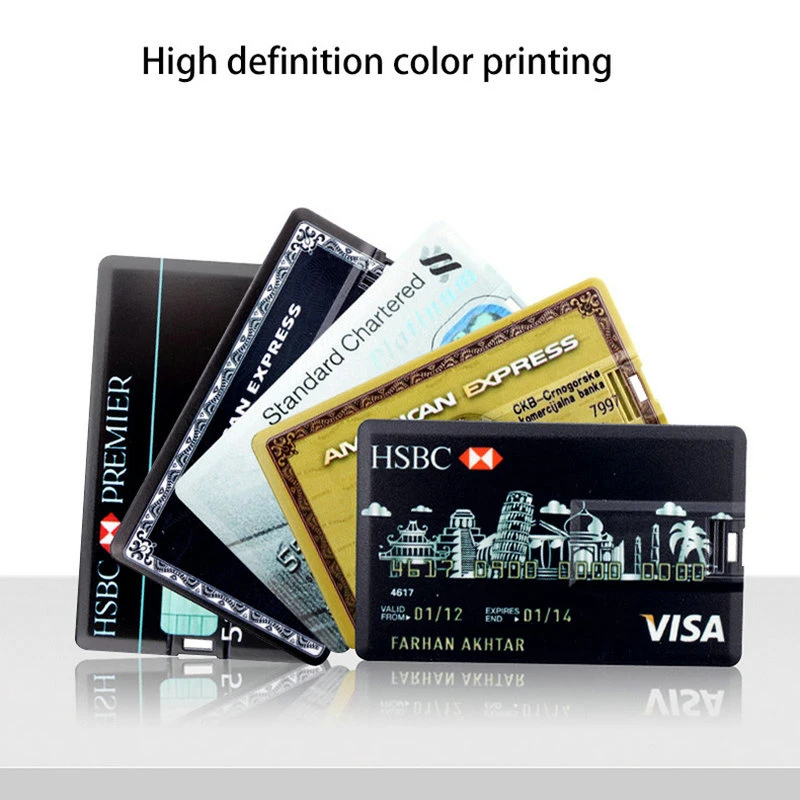 Kreditkarte Werbegeschenk mit Logo Plastikkarte USB-Flash Laufwerk mit kostenlosem Drucken