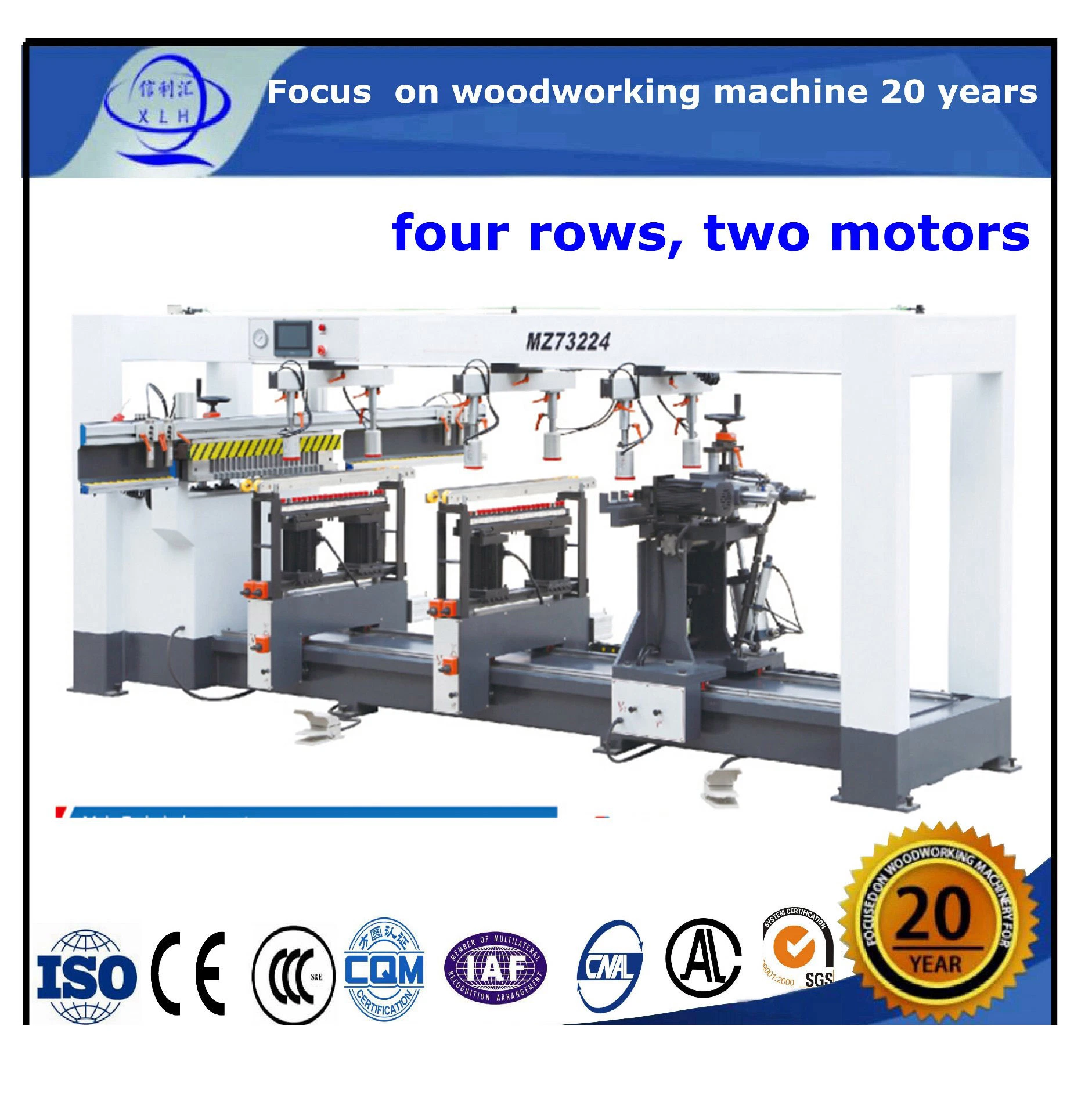 Box Type Eight Rows Side Vertical Woodworking Drilling Machine Numeric Control Multi-Spindle Borer/ Door Lock Hole Drilling Machine Drill Machines,