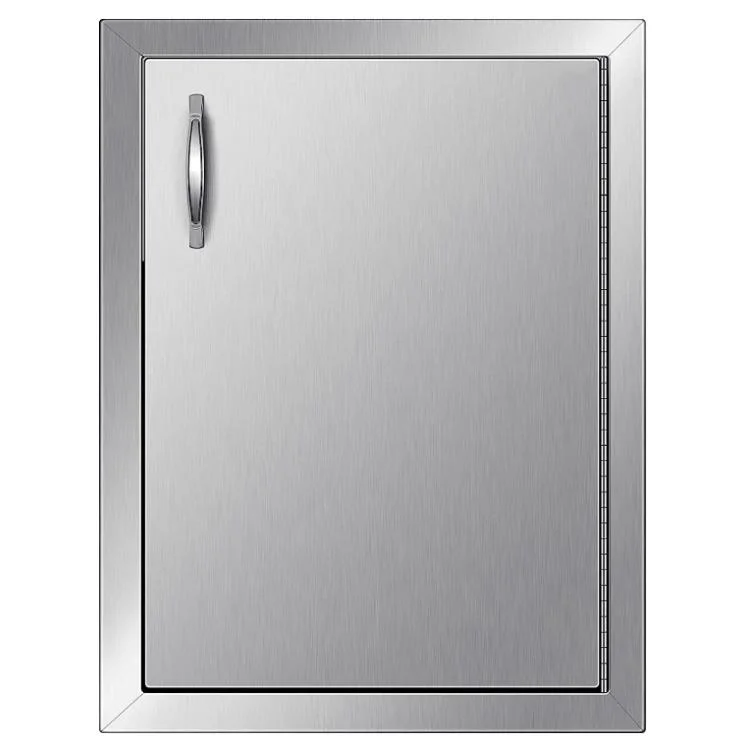 BBQ Access Door 14W X 20h Inch Vertical Single BBQ Door Stainless Steel Outdoor Kitchen Doors for BBQ Island Grill Station