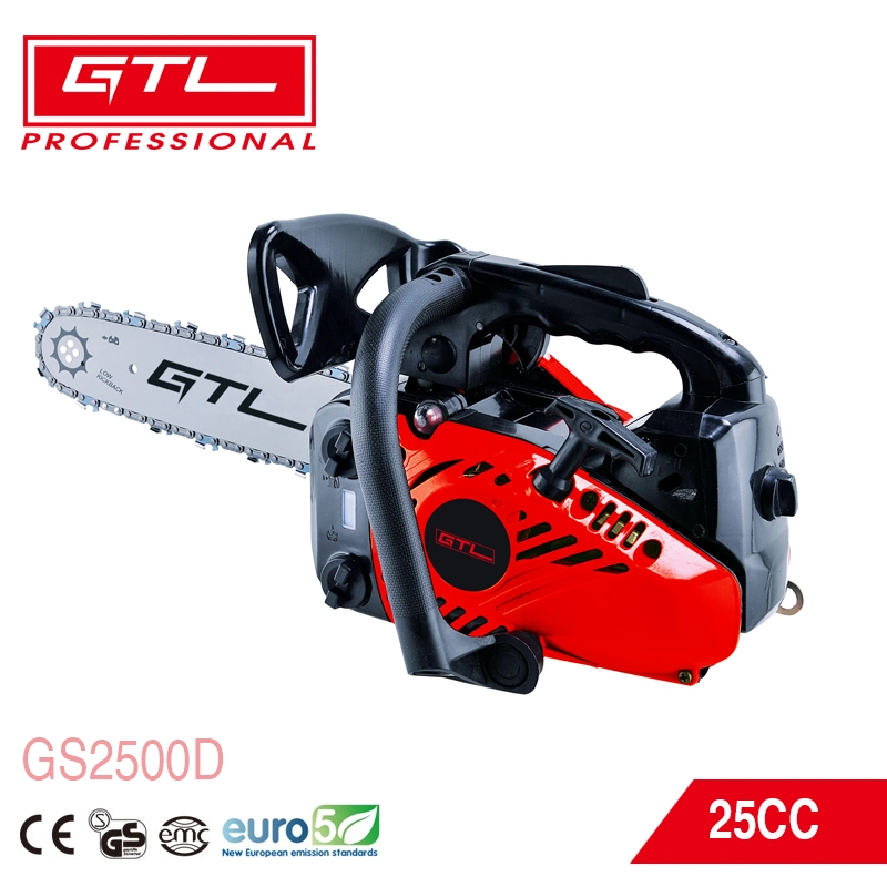 Portátil mini máquina de cortar madera motosierras de gasolina 25cc asidero de la sierra de cadena de gasolina (GS2500D)