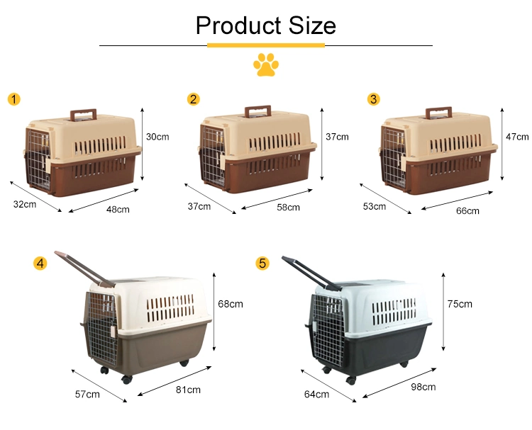 2023 Factory Directly Sale Durable PP Outdoor Pet Dog Carrier Air Travel Carrier Crates Portable Pet Transport Box