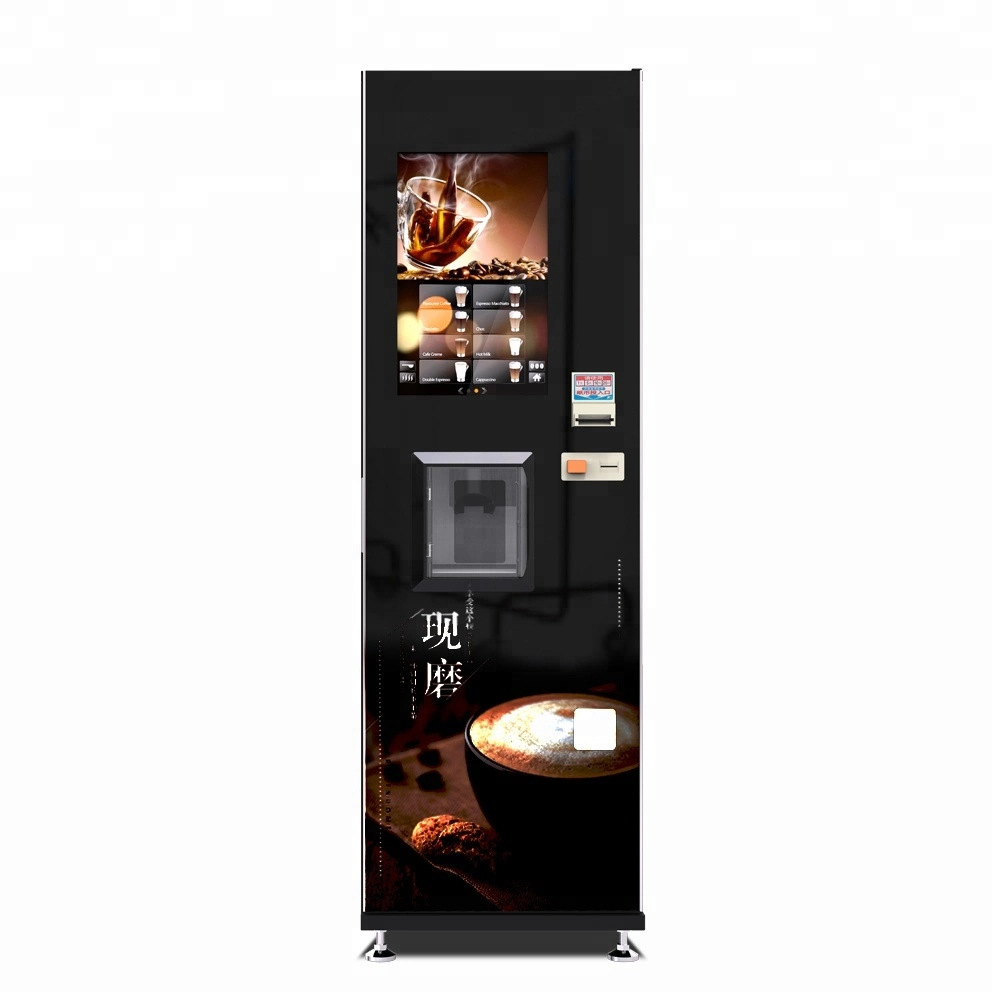 Máquina expendedora automática de café con café recién elaborado con dispensador de papel