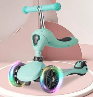 Children's Flash Scooter Foreign Trade Cross-Border Dedicated to Sit Can Ride Folding 3-in-1 Roller Scooter Toy Car More Safer Children Bike
