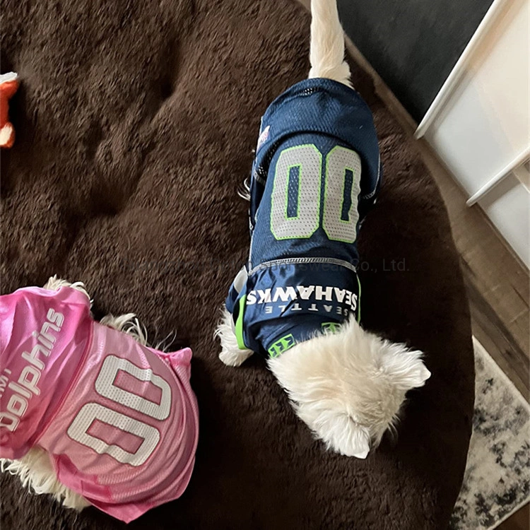 Sublimated Dog Sports Clothes Mesh Breathable Pet Jersey Summer NFL Dog Football Jersey