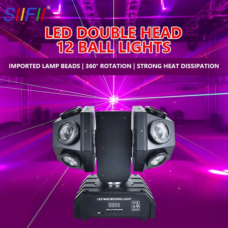 Hight Quality 12 X 10W Super Beam LED Moving Head Laser Light with Double Ball / 120W RGBW Laser Moving Head Light