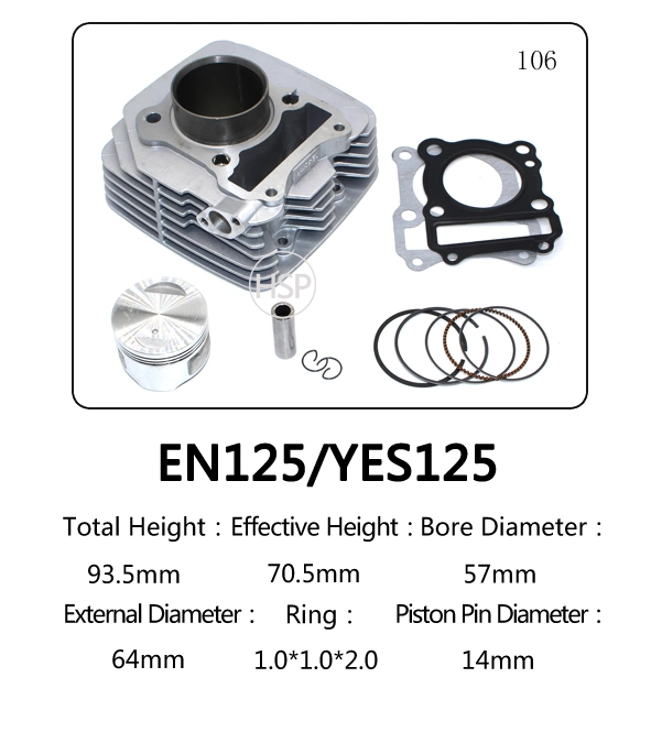 Motorcycle Parts Cylinder Block Kit for SUZUKI EN125(YES125) EN125 LARGE 62mm