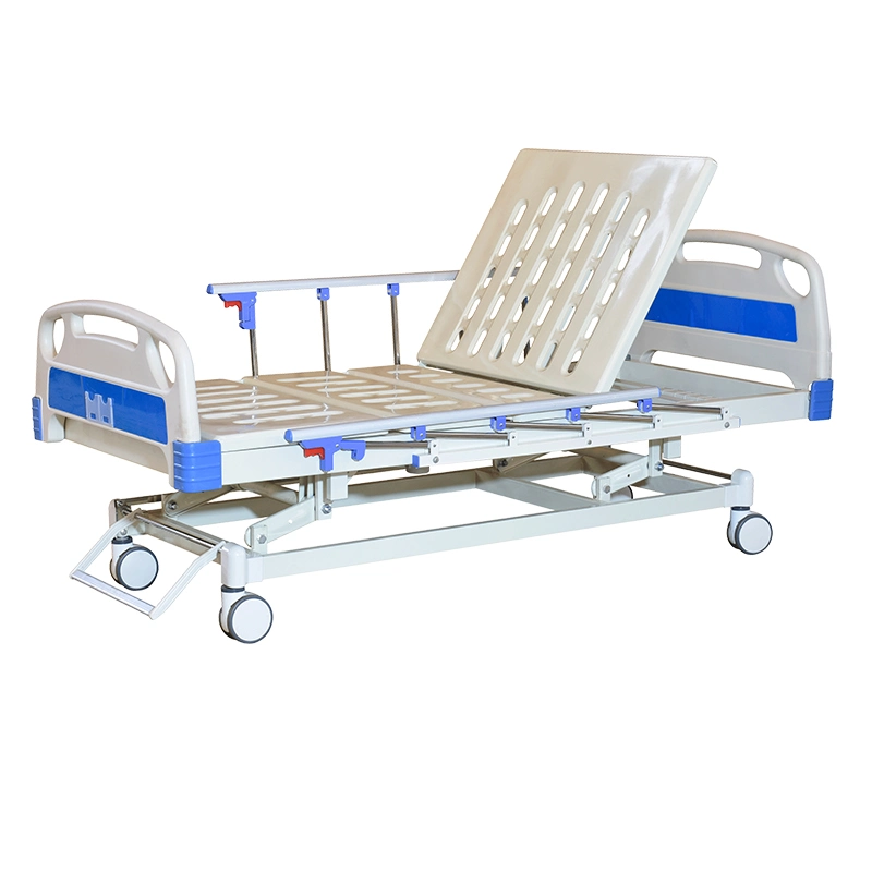 Ruedas portátil plegable de 3 funciones Muebles médicos metales eléctrico ajustable paciente Enfermería cama de hospital