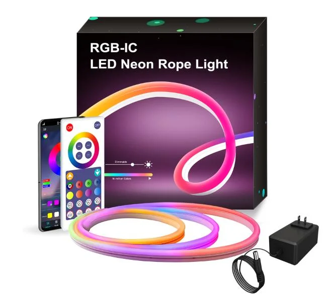 Custom Neon Sign RGB SMD Bluetooth WiFi 5050 240V Icd Backlight Waterproof LED Strip Rope Light with 3m 180LED 5m 300LED for Christmas Decoration