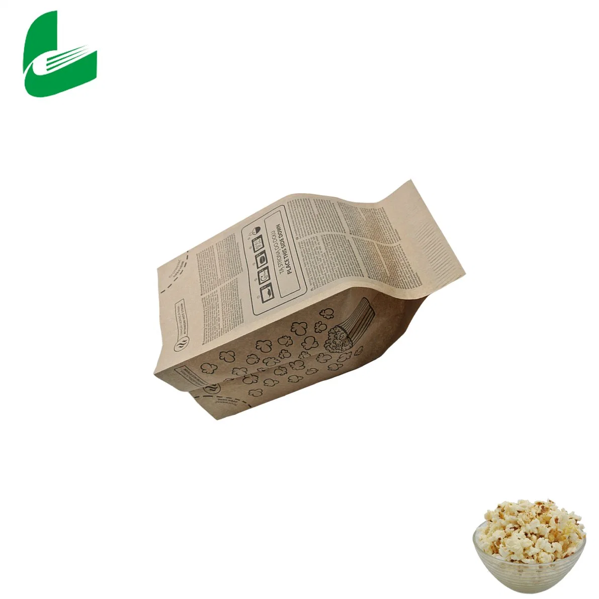 Branded Hot Sale White Craft Paper Pack Popcorn Bags for Party