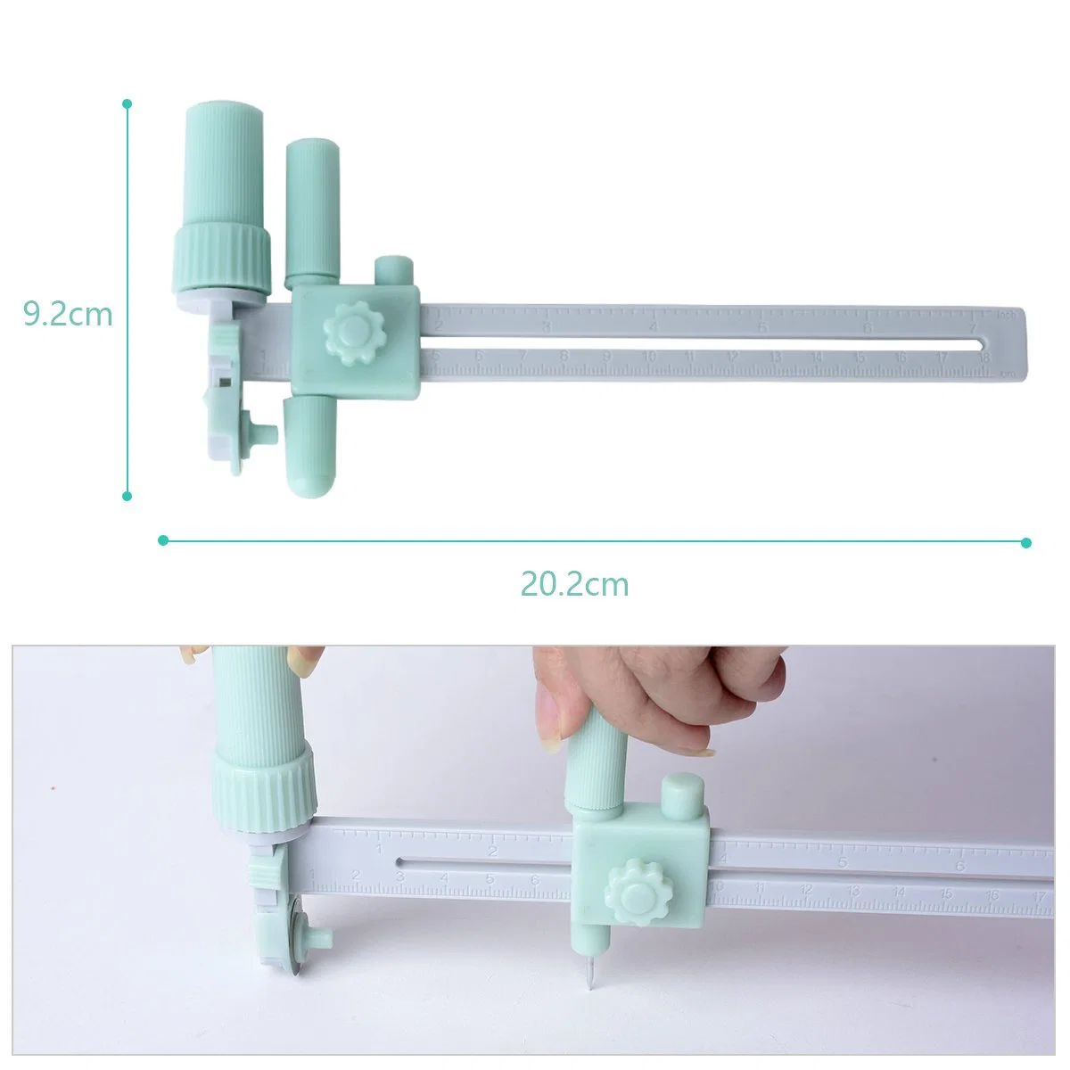 Cortador de círculo de bússola ajustável para Sewing e cortador de tecido de papel