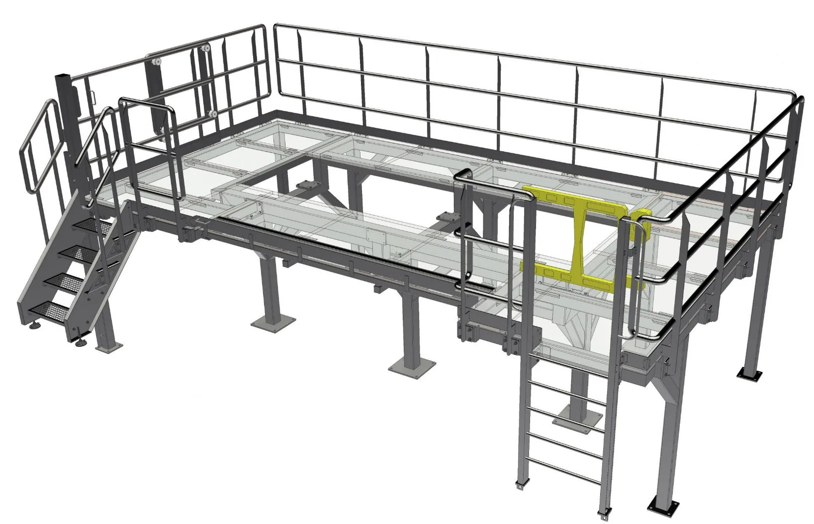 Custom Aluminium Steel Lift Work /Working Suspended Stage Platform with Stairs and Rails