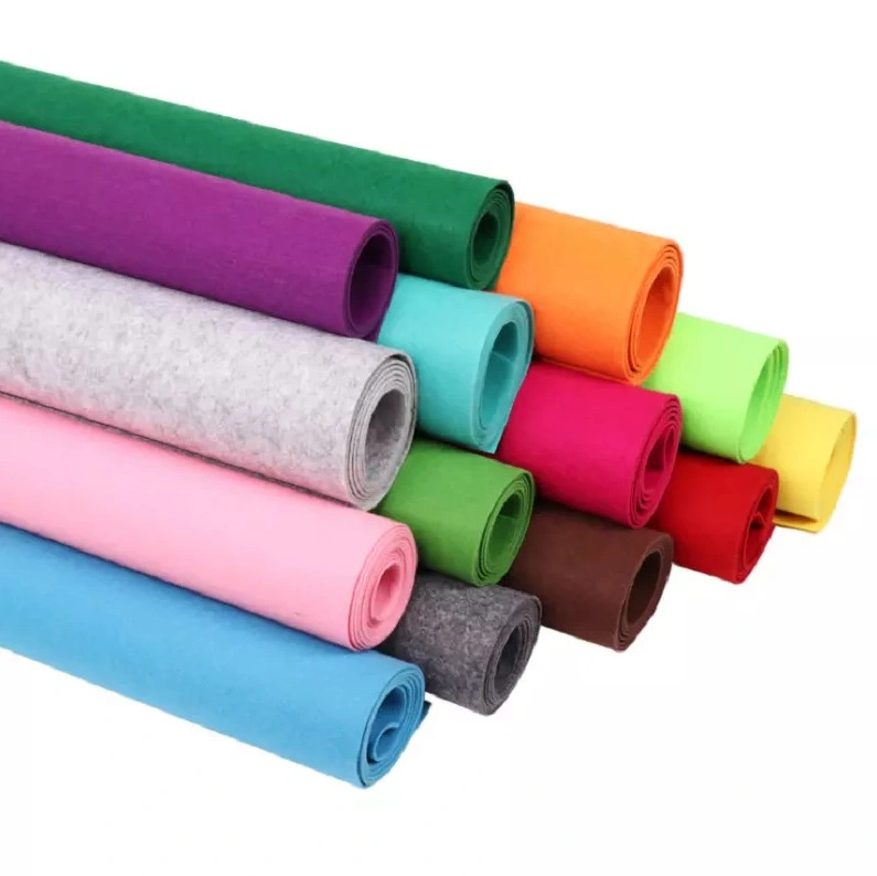 Colorida de grosor 1mm-5mm 100% poliéster aguja puñetazos Nonwoven Fabric DIY sentida por los niños