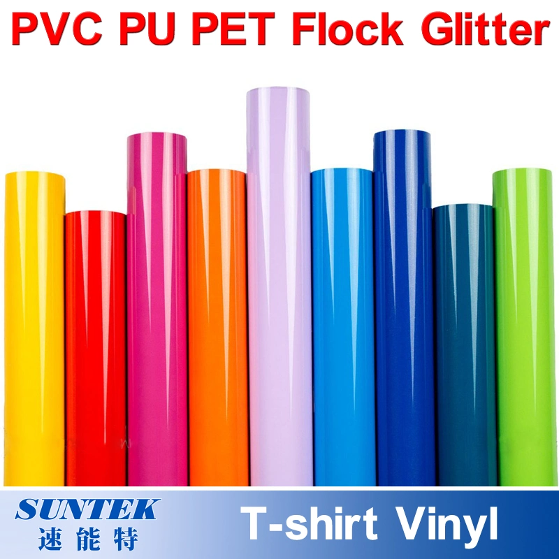 Fluorescent T-Shirt Heat Transfer Printing Film Vinyl PU PVC Pet Glitter Flock