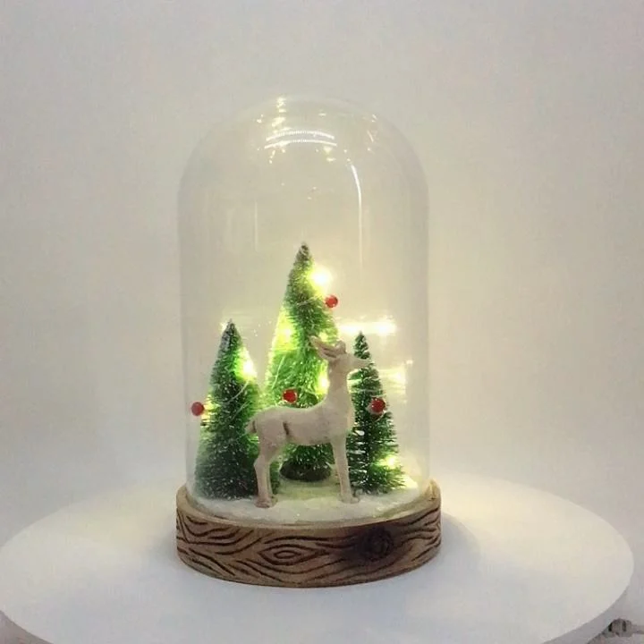 Luminous Mini Christmas Tree Ornaments Glass Night Light Gift for Christmas