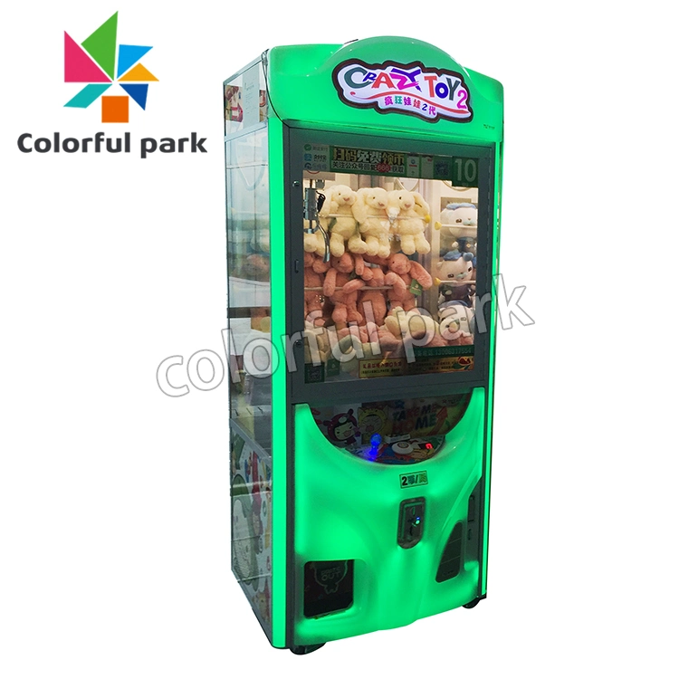 Colorful Park Coin Operated Crazy Toy Crane Claw Prize Vending Game Machine Claw Toy Claw Vending Game