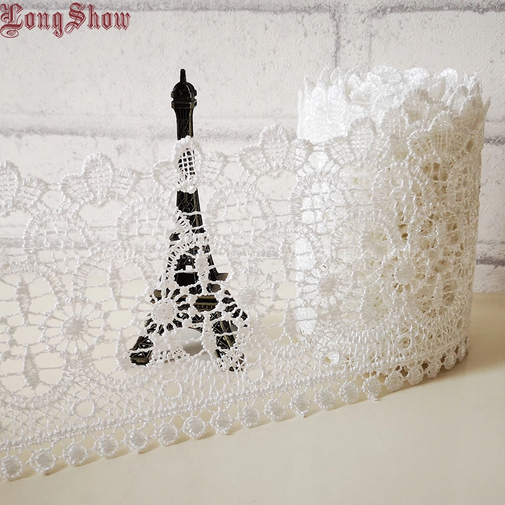 100% Polyester Wedding Dress Decorative Water Soluble Chemical Embroidered Border French Lace Trim