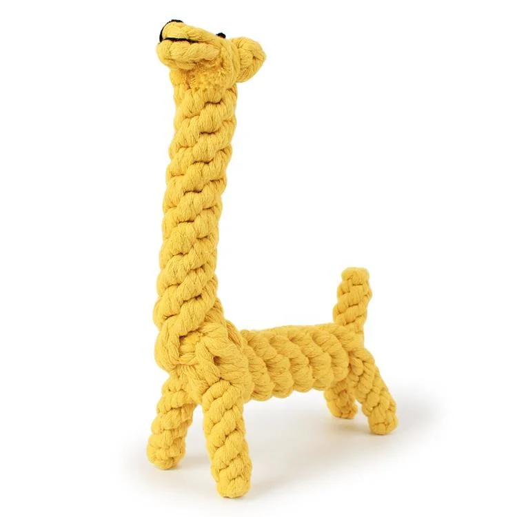 Cotton Rope Teeth Cleaning Chewing Giraffe Cute Pet Dog Toy