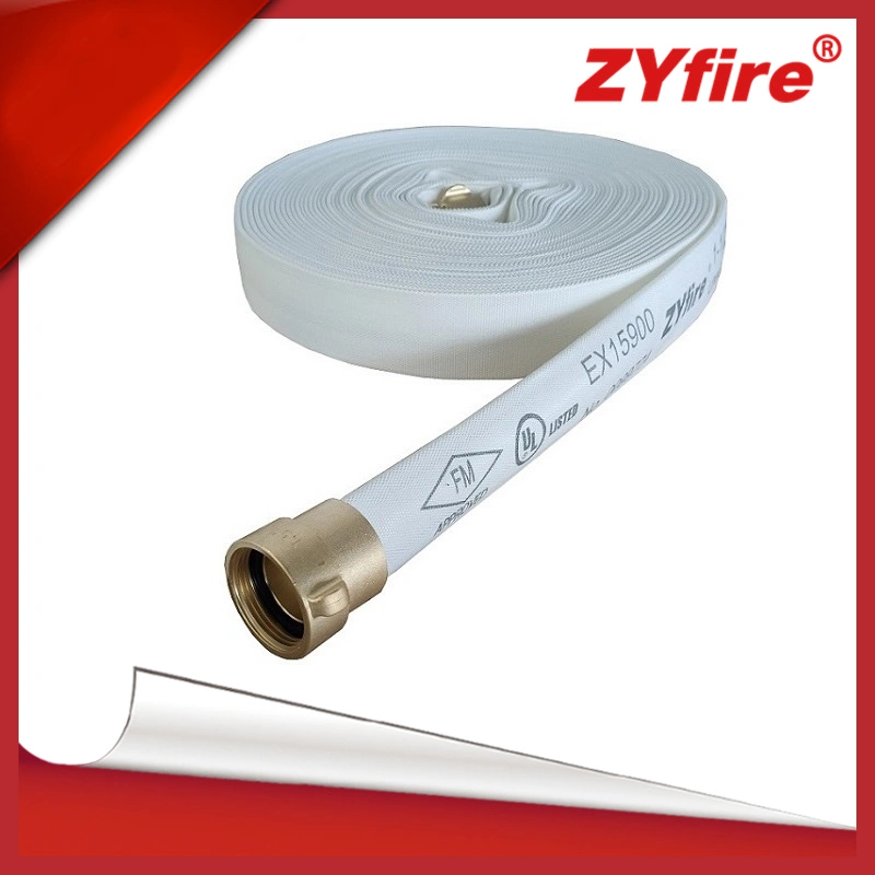 Zyfire White Fire Hose Layflat Water Discharge Hose for Fire Cabinet