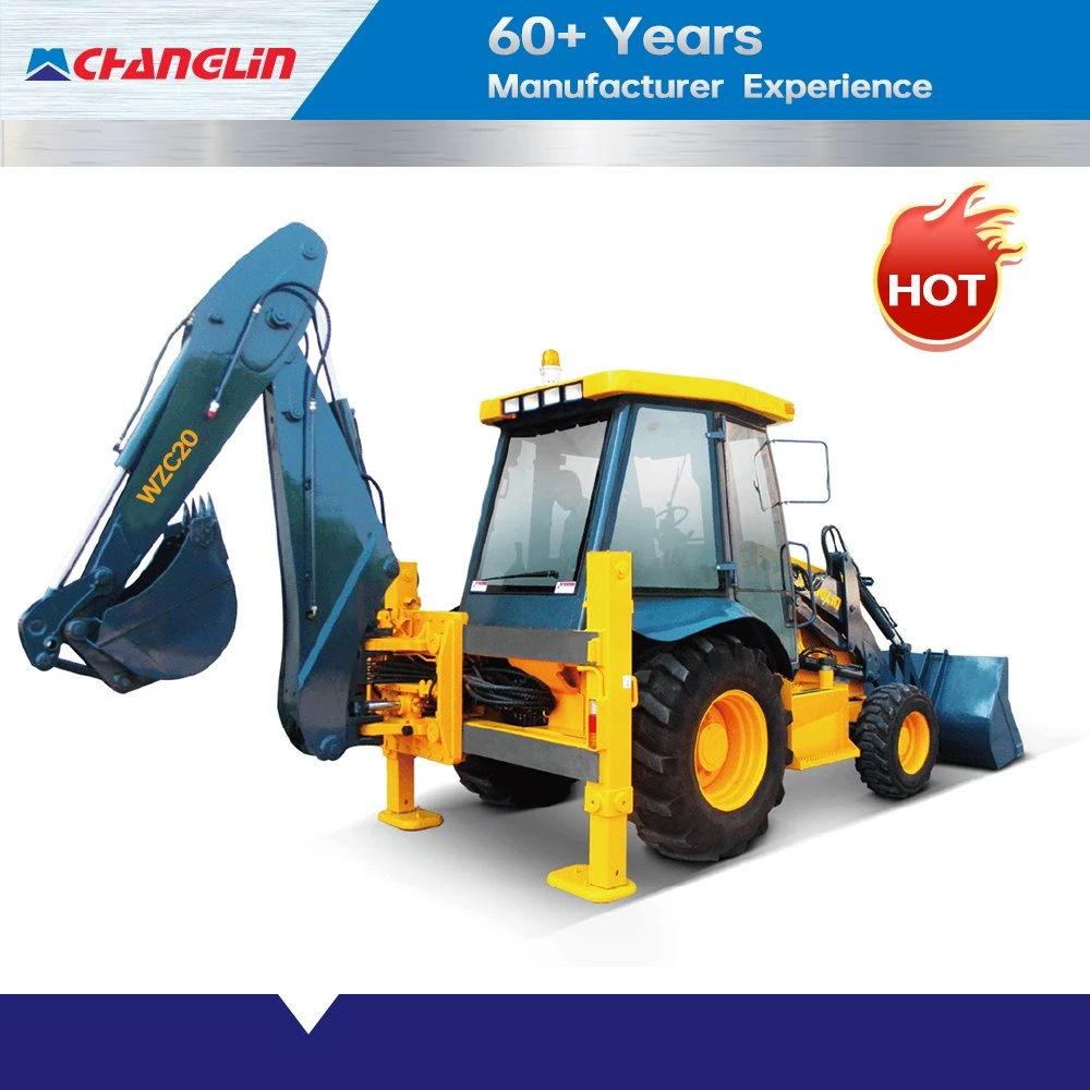 Changlin Wzc20 Backhoe Loader Construction Site 4-Wheel Drive Mini Tractor Multifunction Loader