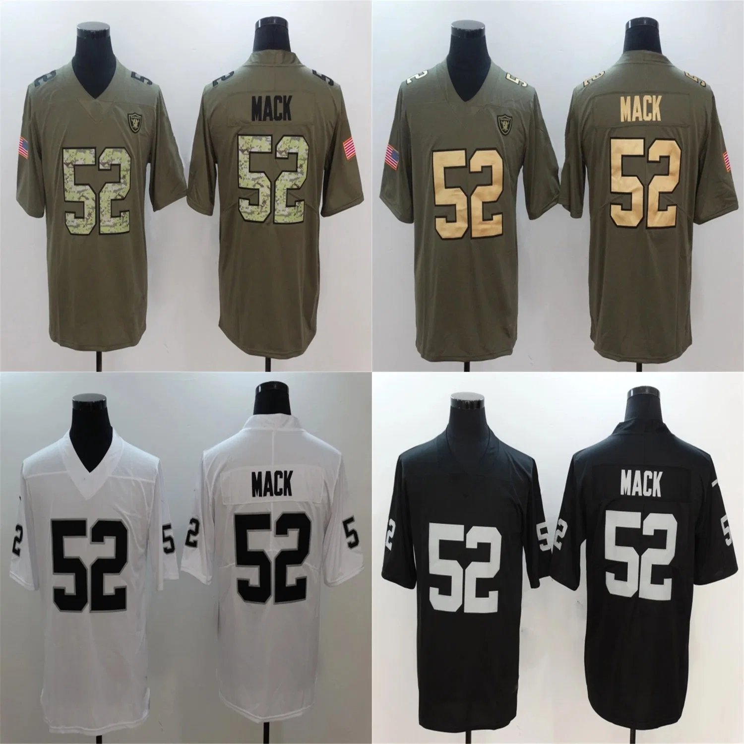 Baratos Raiders Khalil Mack Oakland Camiseta de fútbol para mujer para niños