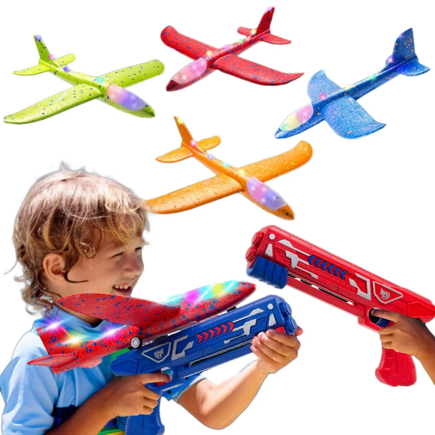 Nuevo Lanzador de aviones Juegos al aire libre Regalos niños espuma de aviones Catapult Pistola de juguete