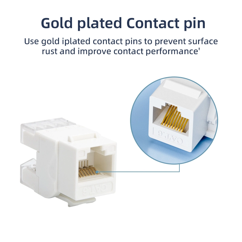 OEM Ethernet Module CAT6A Buchse 180 Grad Toolless UTP Keystone Jack Modulare Buchse