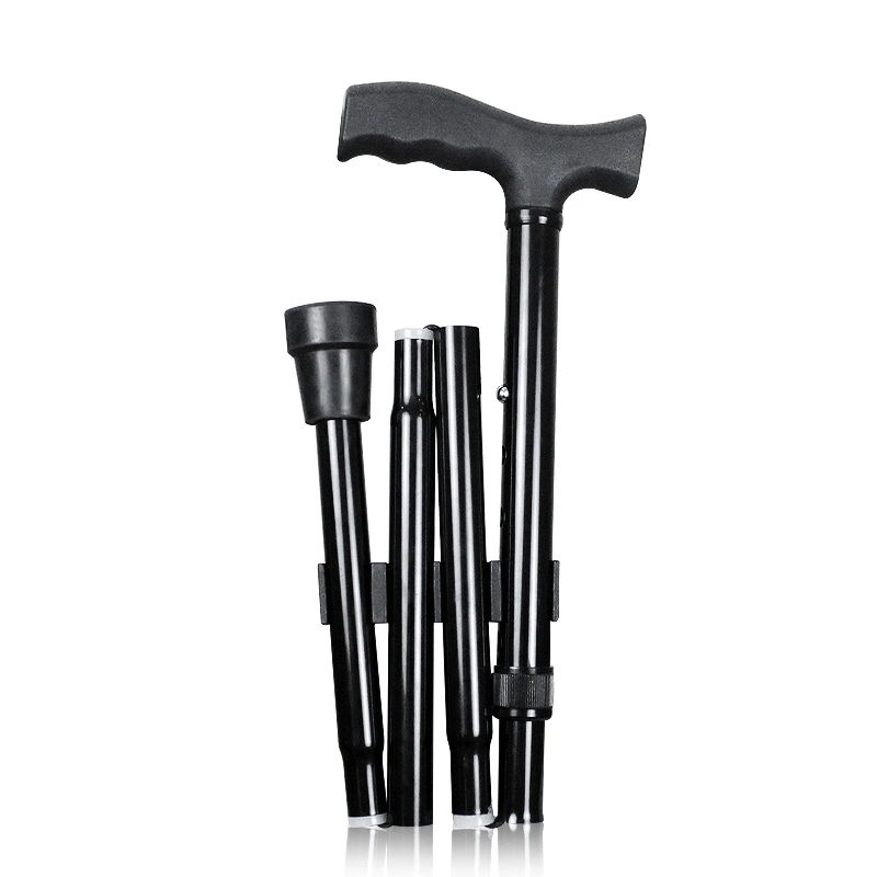 High-Strength Aluminum Alloy Tube Oxidized Surface Adjustable Medical Nordic Disable Foldable Cane Walking Stick