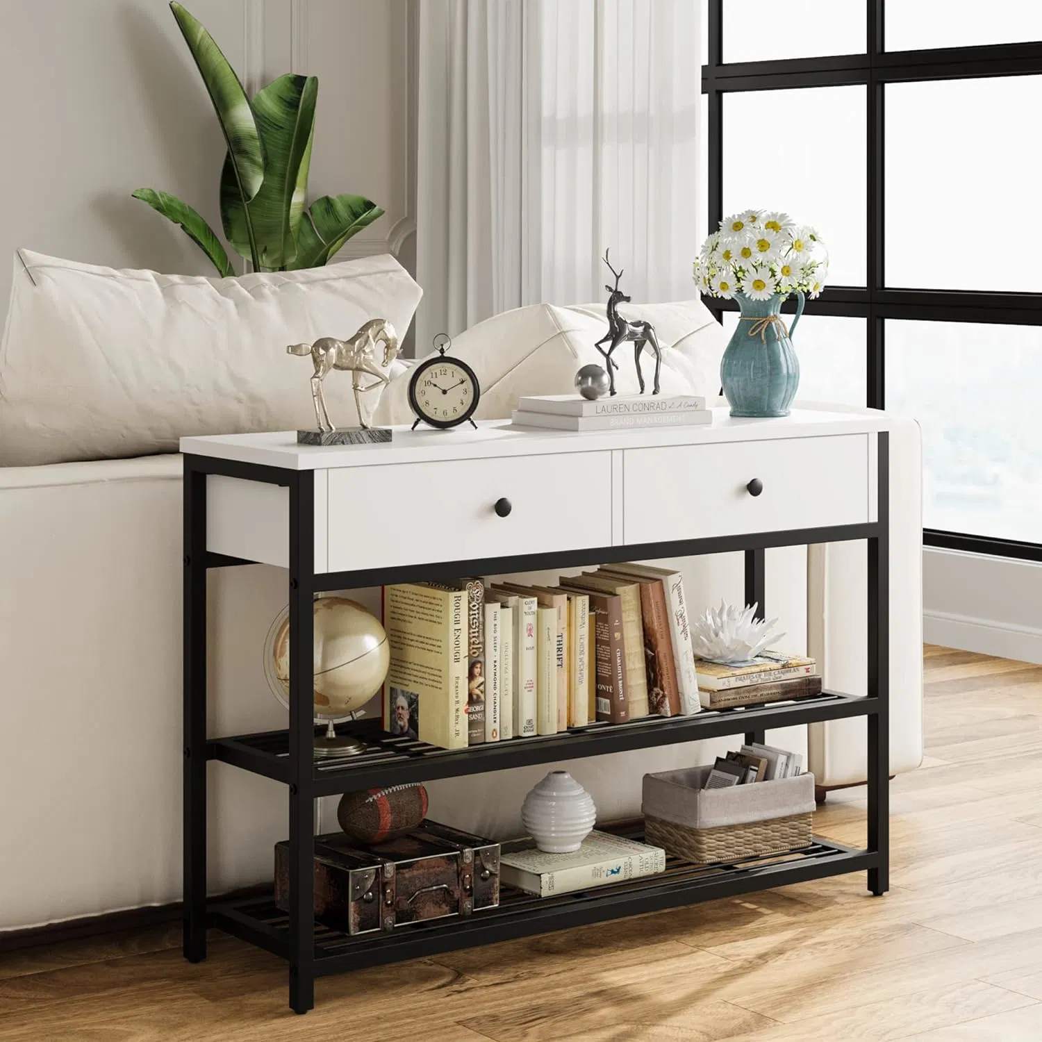 Sideboard Cabinet with Open Book Shelf for Bedroom