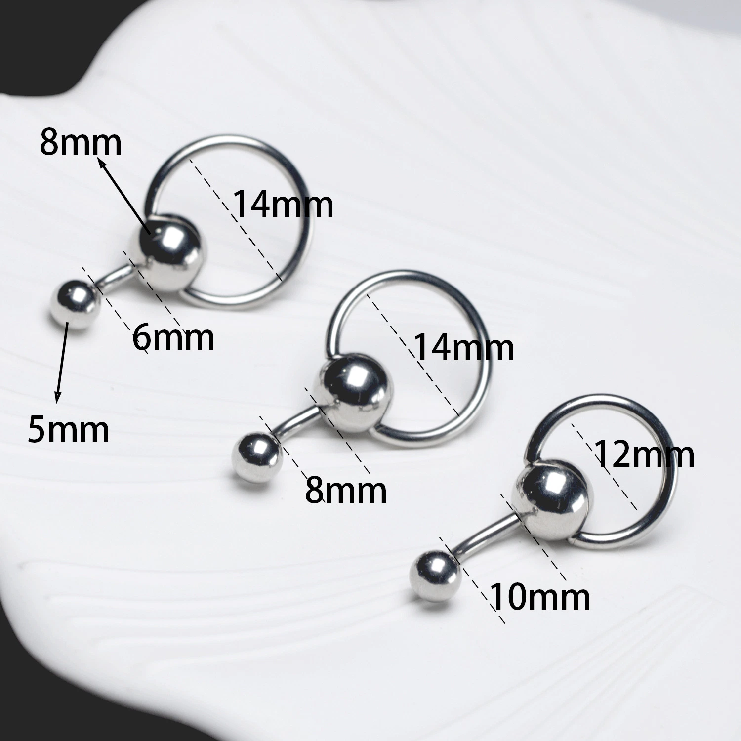 Sexy Circle Card Ball Stainless Steel Belly Button Rings