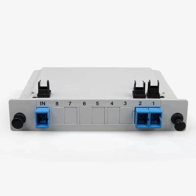 Complimentary FTTH Cassette Type Fiber Optic PLC Splitter 1*2 SC/PC 09mm with Excellent Uniformity & Reliability