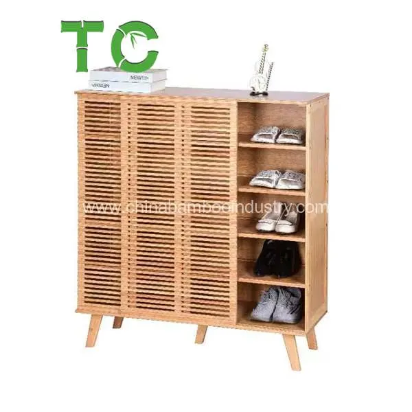 High quality/High cost performance Bamboo Shoe Storage Cabinet, Freestanding Shoe Rack Storage Organizer