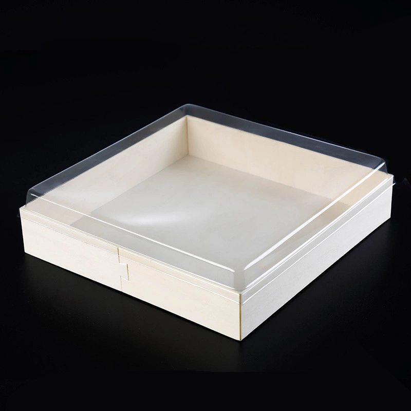 Facotry Customized Bamboo Sandwich Square Wood Lid and Tray Box