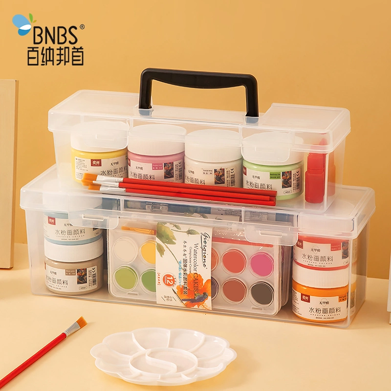 Plastic Stationery Storage Box Portable Pen Case Organizer