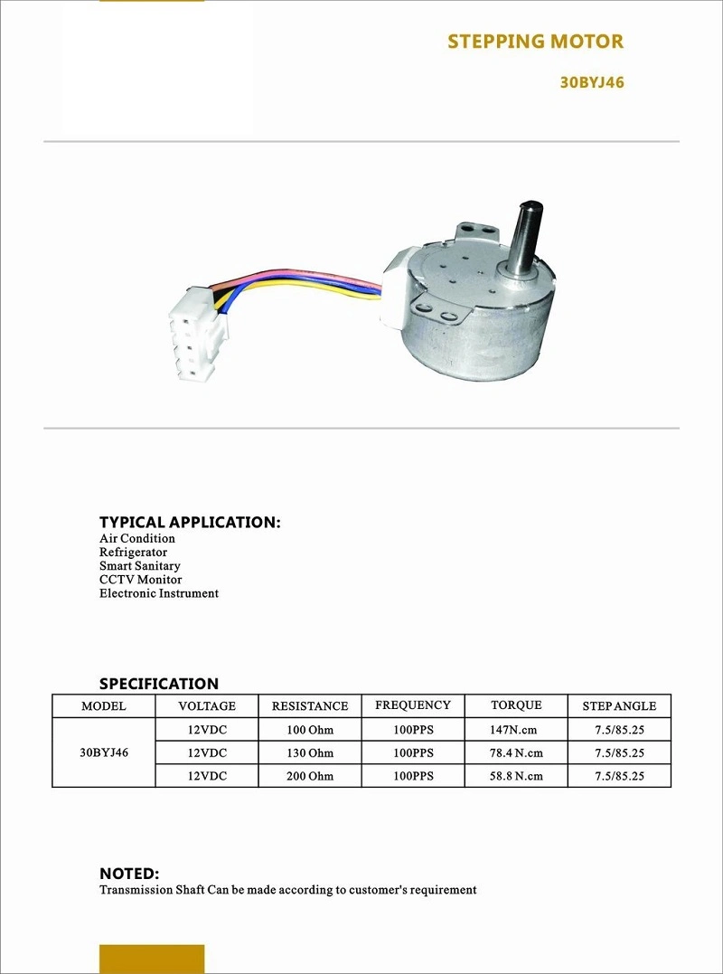 12V Electric Hybrid Step DC Motor for Home Appliance Car/3D Printer/Microwave Turing Plate